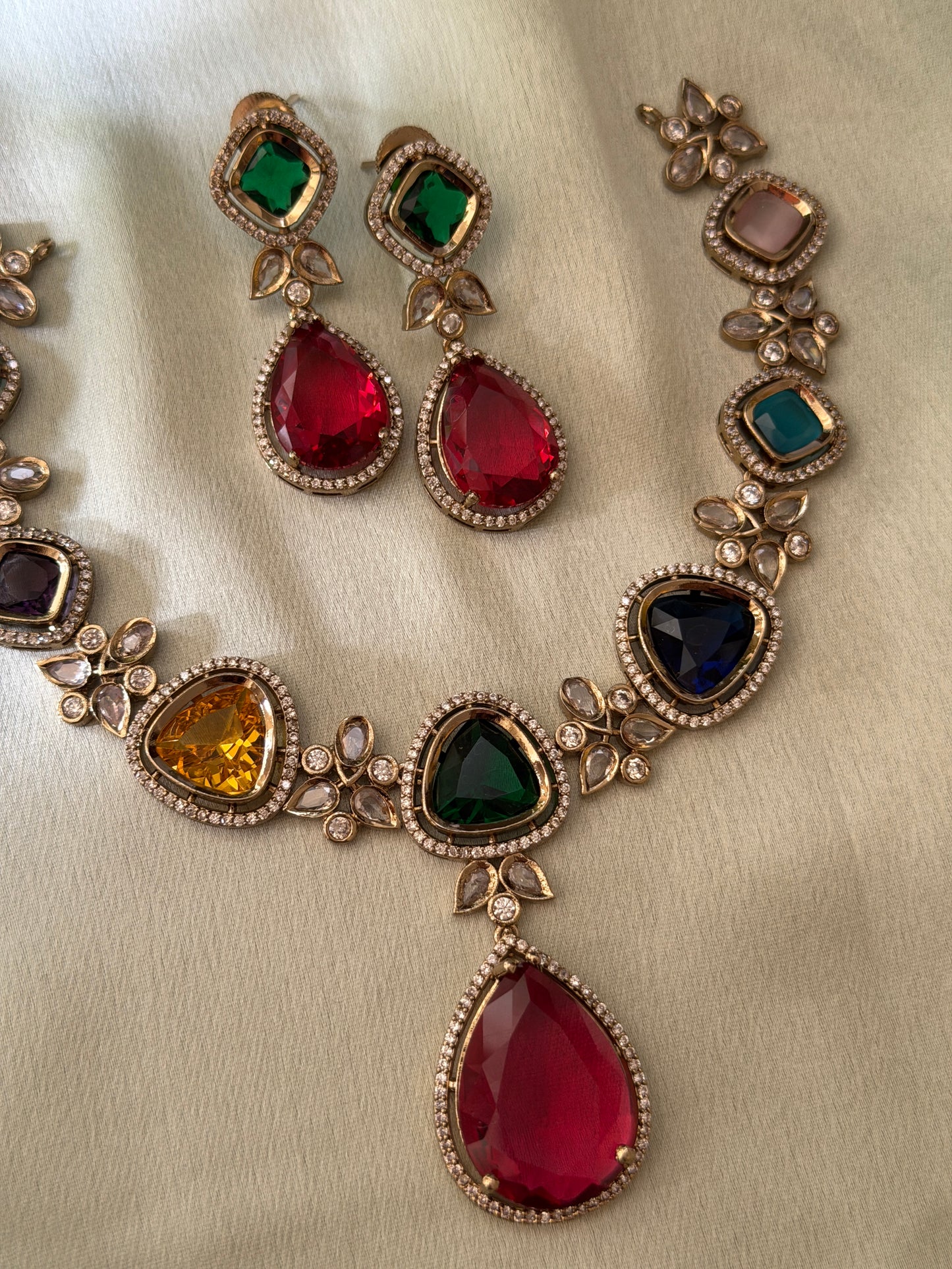 Precious Stone Navaratna Necklace