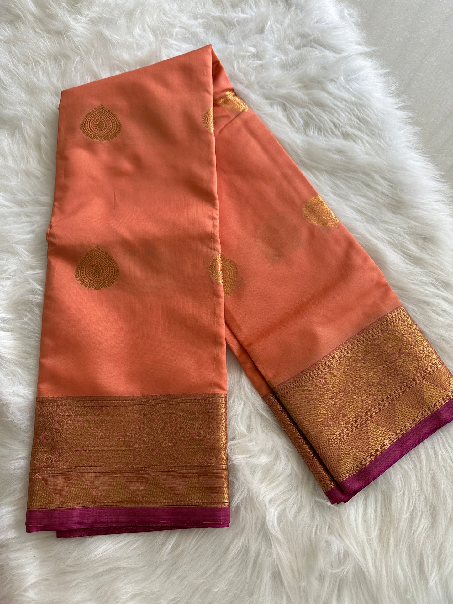 Peach Semi Silk Saree