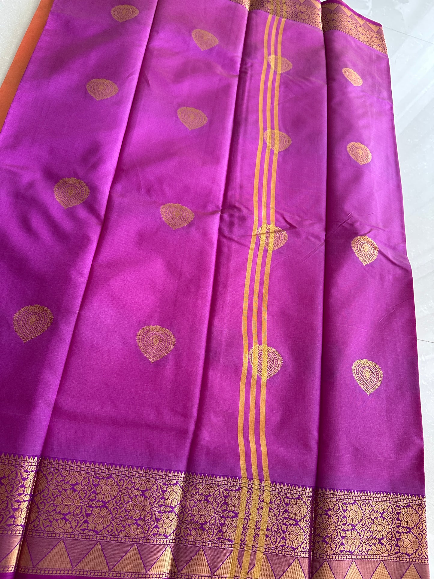 Peach Semi Silk Saree