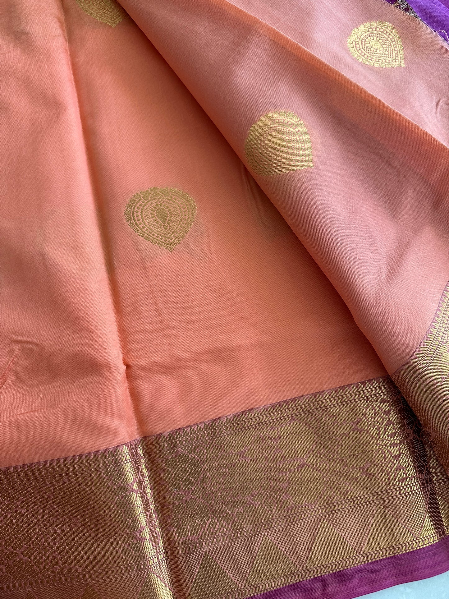 Peach Semi Silk Saree