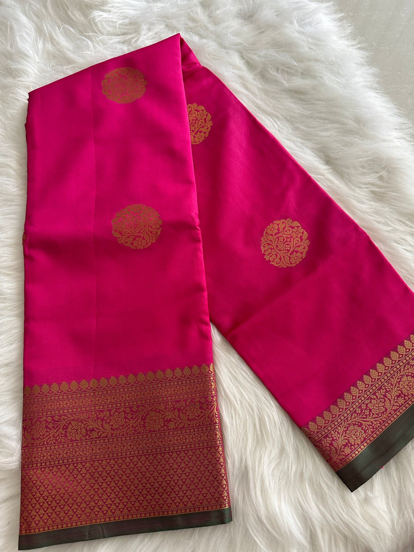 Raani Pink Semi Silk Saree