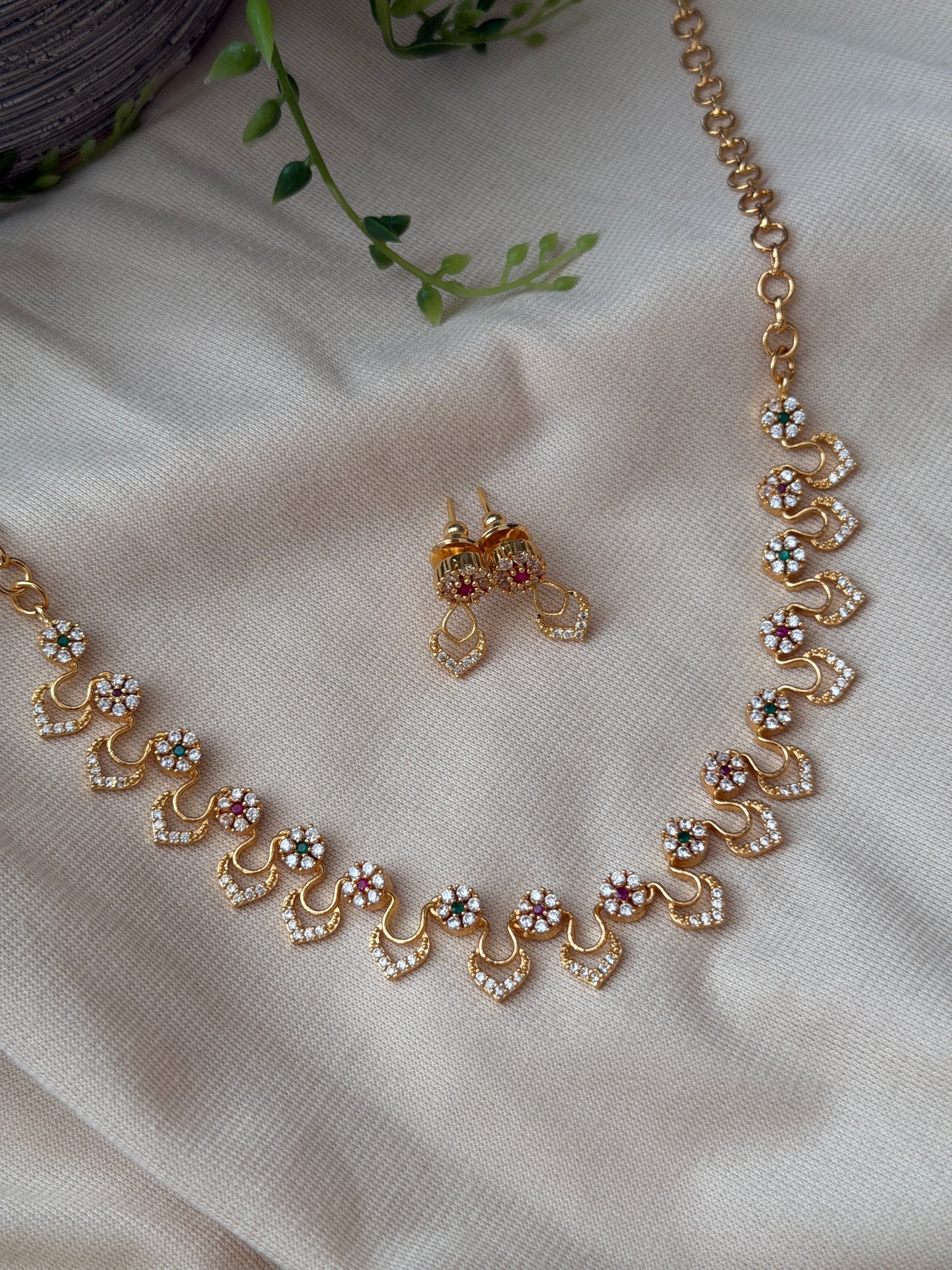 Shanaya AD Floral Necklace