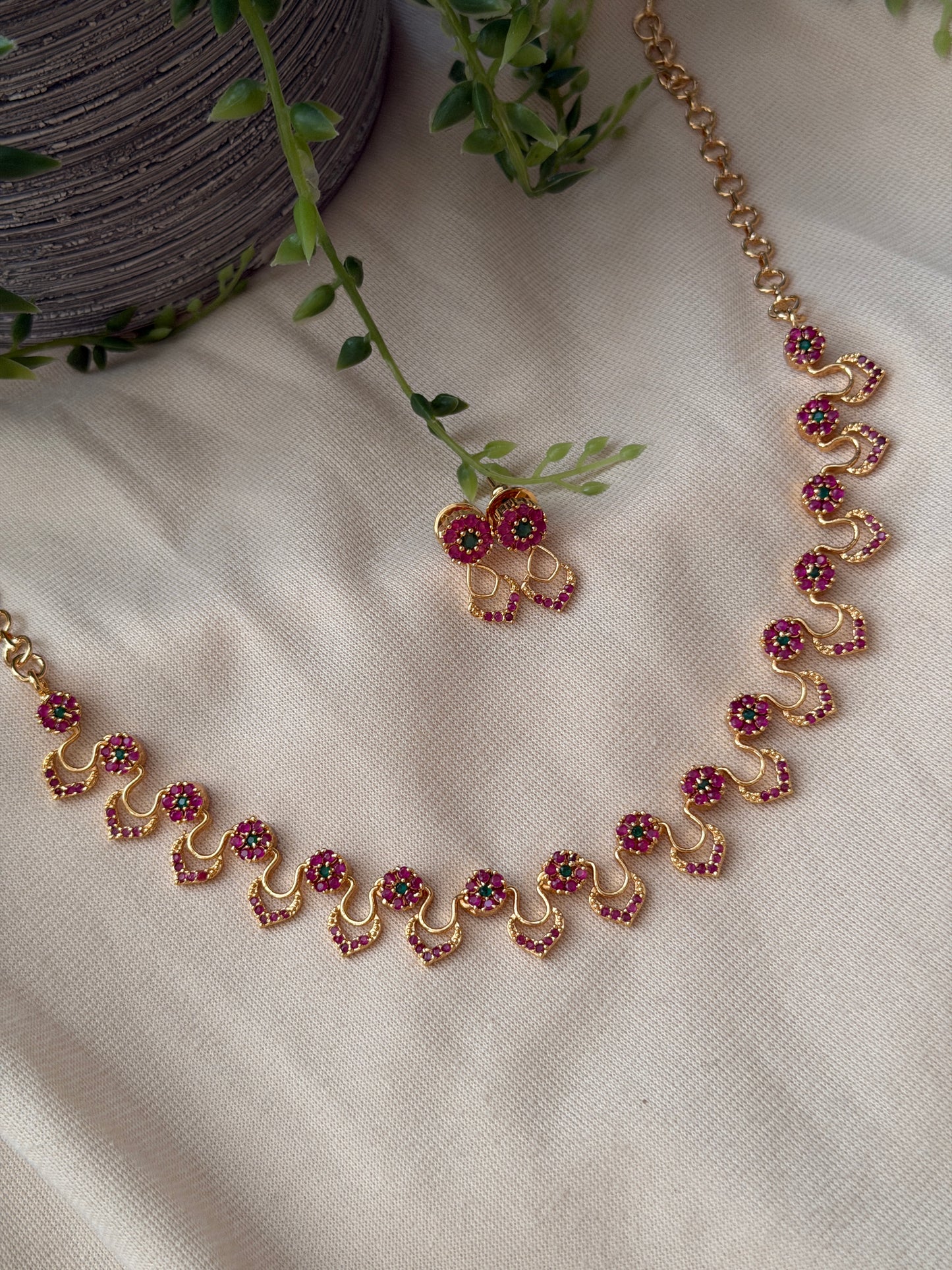 Shanaya AD Floral Necklace