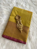 Lime Green Shade Semi Silk Saree
