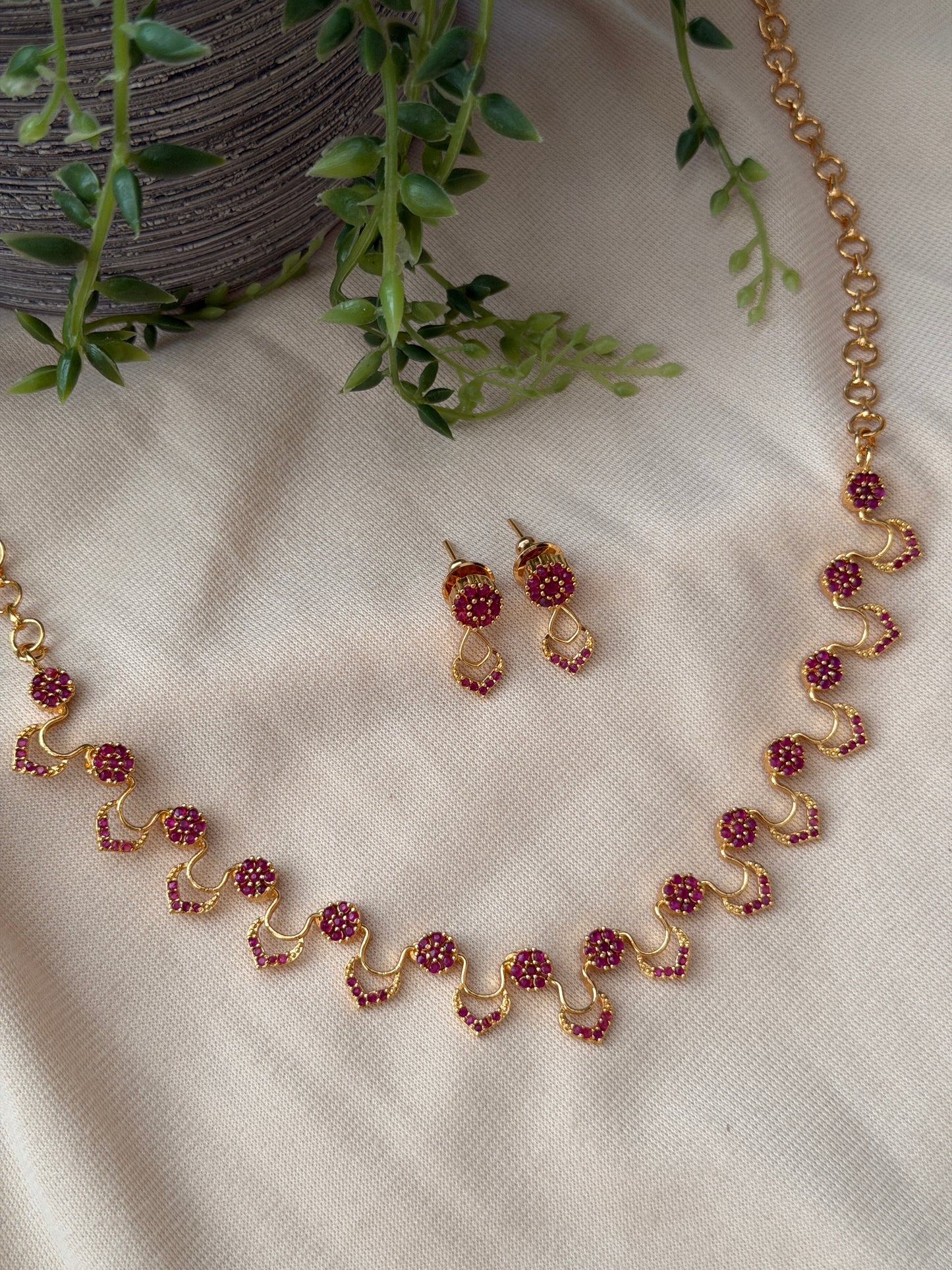 Shanaya AD Floral Necklace