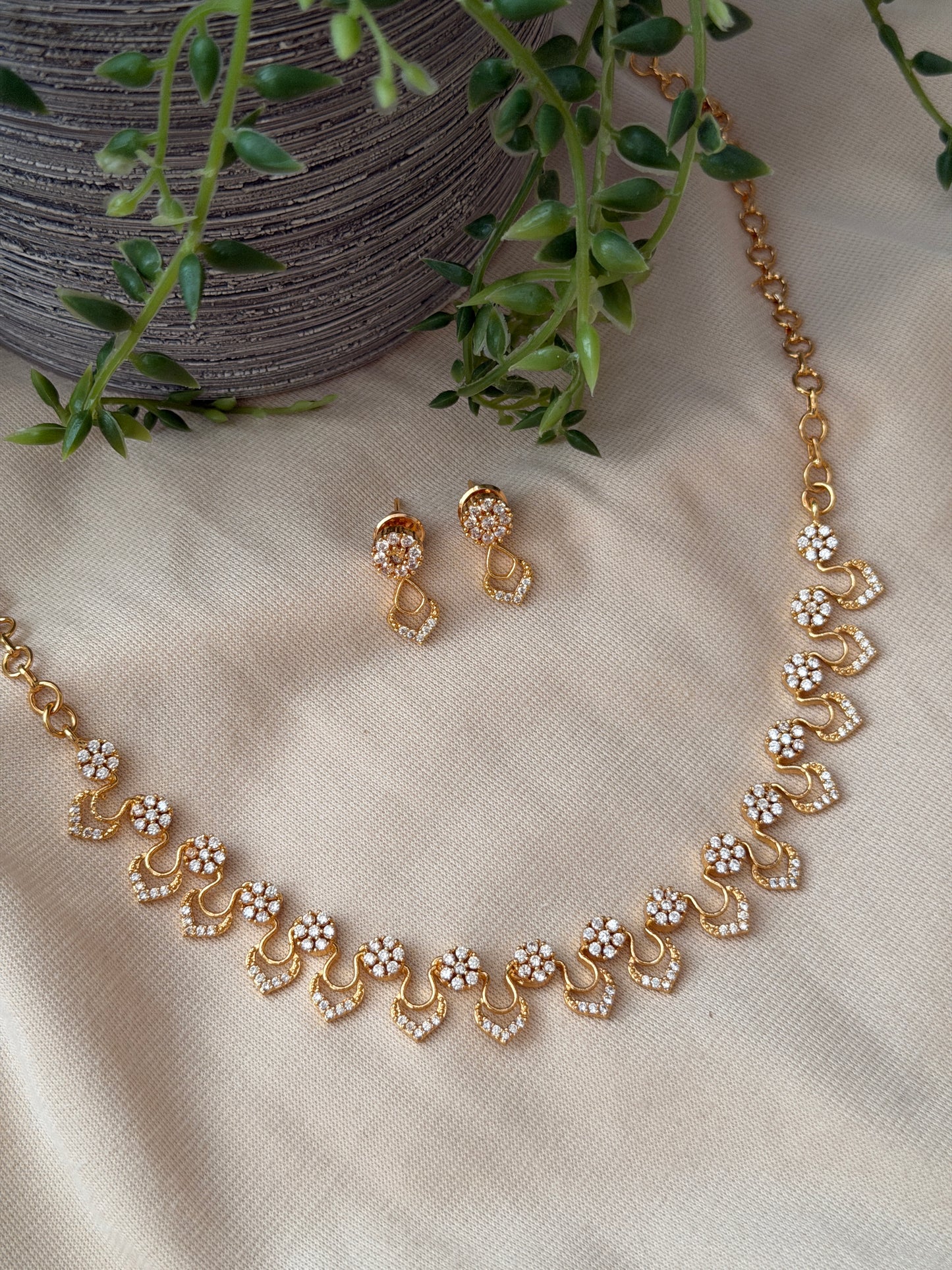 Shanaya AD Floral Necklace