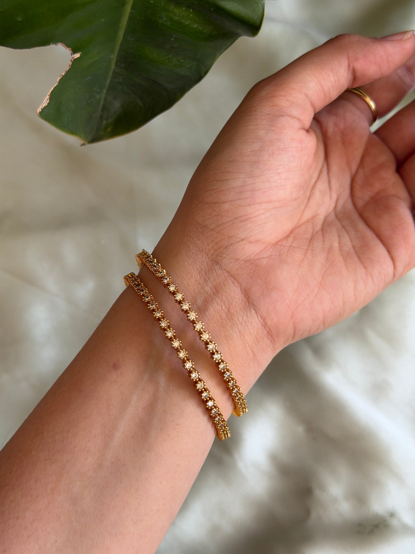Baby Diamond Ball Bangles(Set of 2)