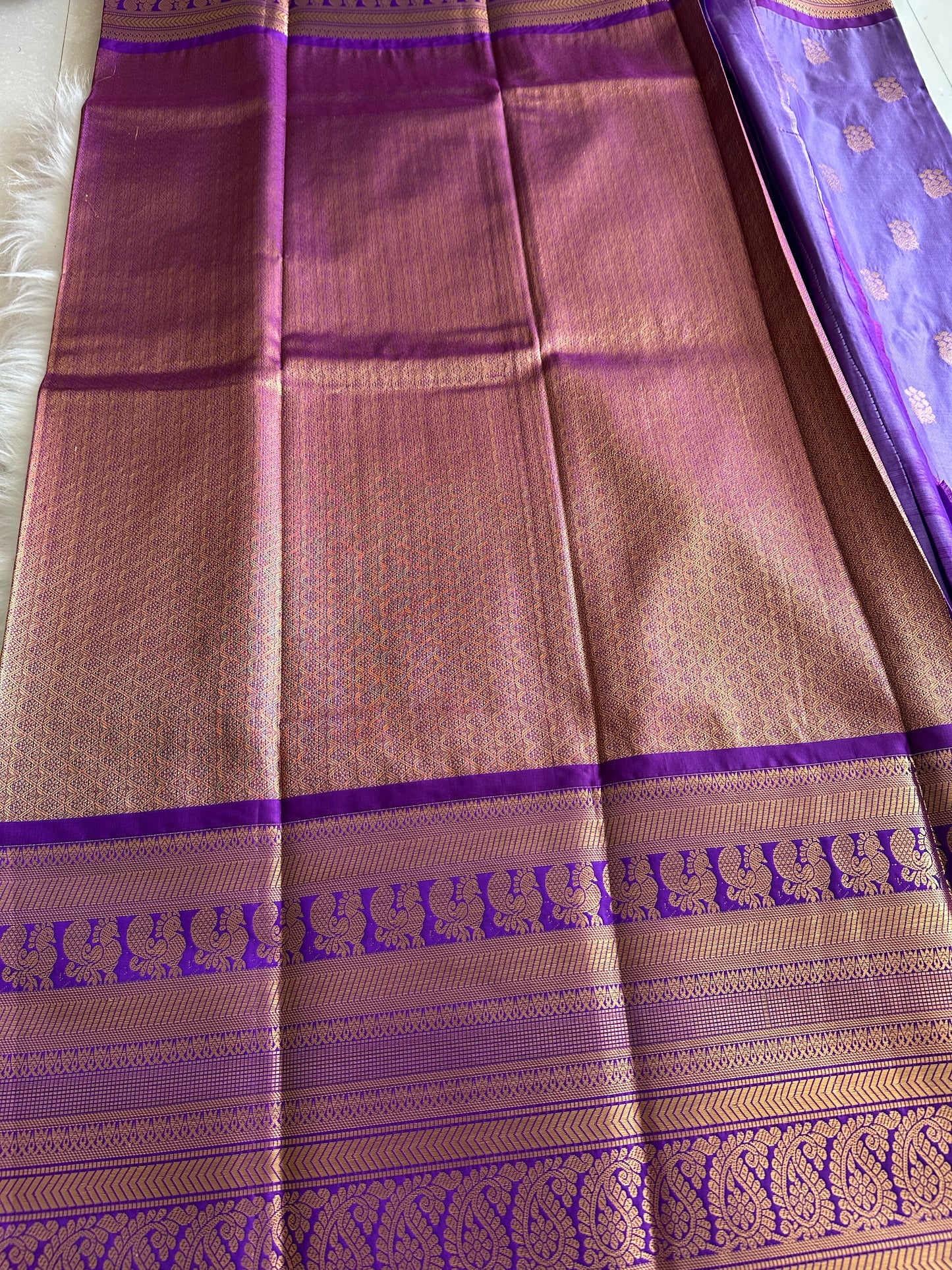 Orchid Purple Semi Kanchivaram Pattu Saree