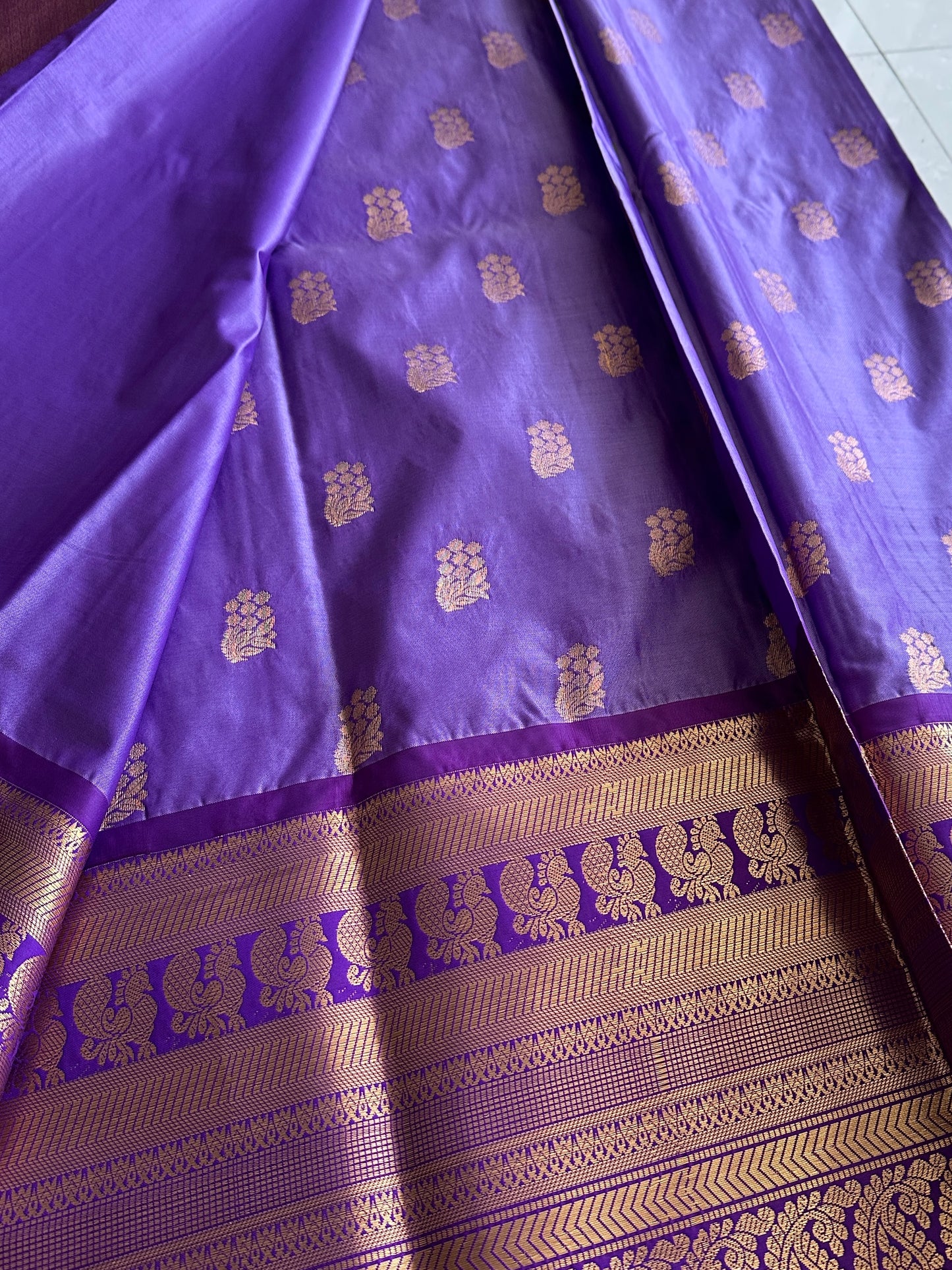Orchid Purple Semi Kanchivaram Pattu Saree