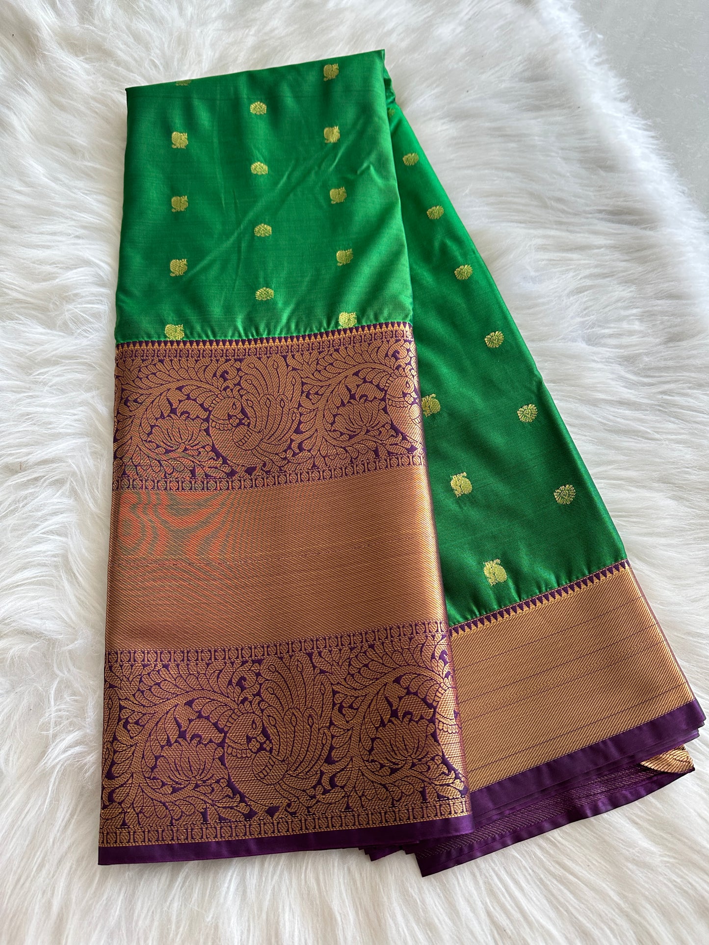 Premium Emerald Semi Kanchivaram Pattu Saree