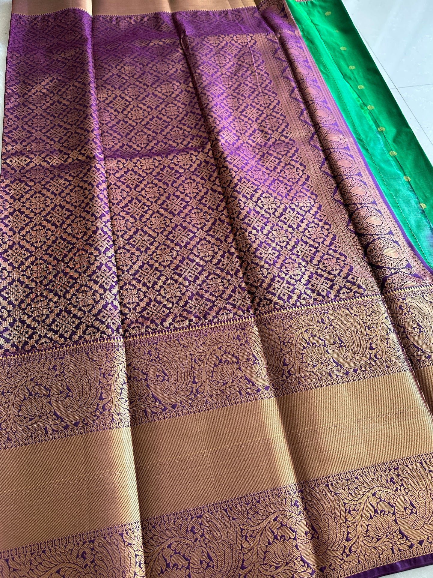 Premium Emerald Semi Kanchivaram Pattu Saree