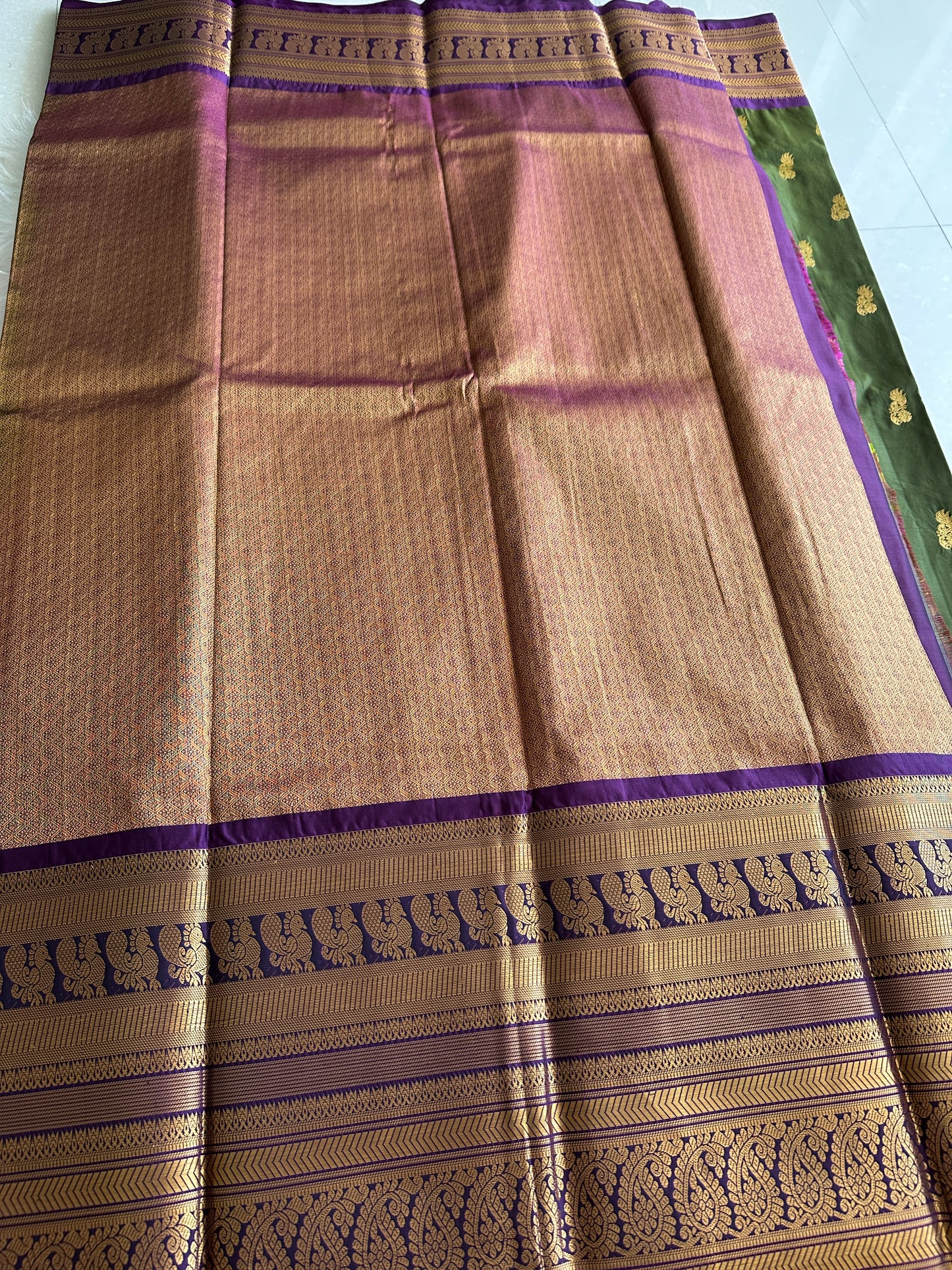 Mehendi Green Semi Kanchivaram Pattu v2.0