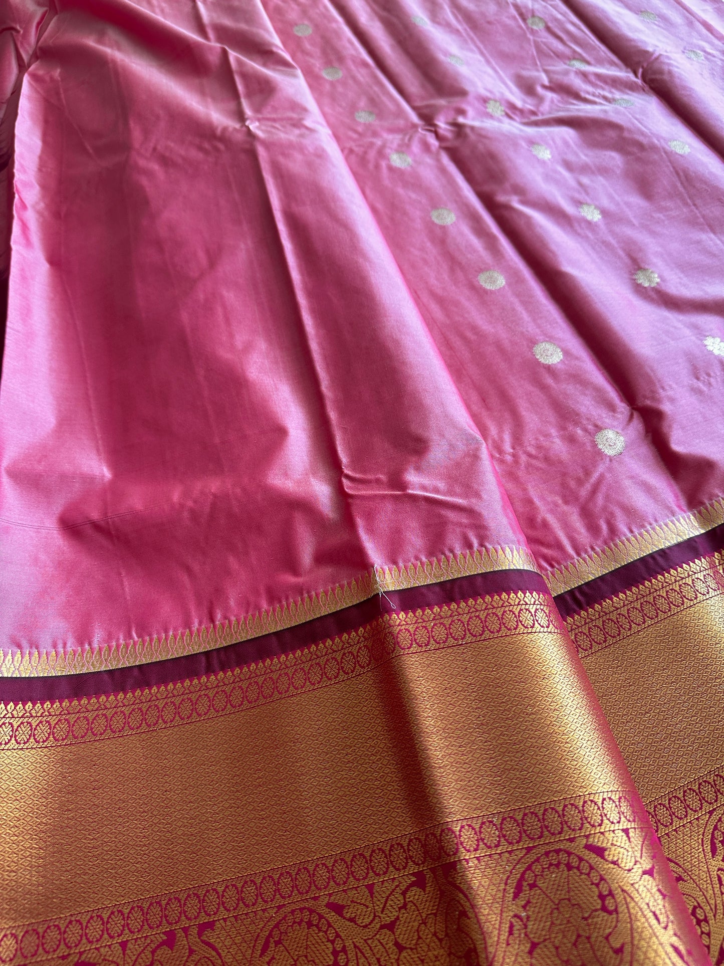 Powder Pink Semi Kanchivaram Pattu Saree