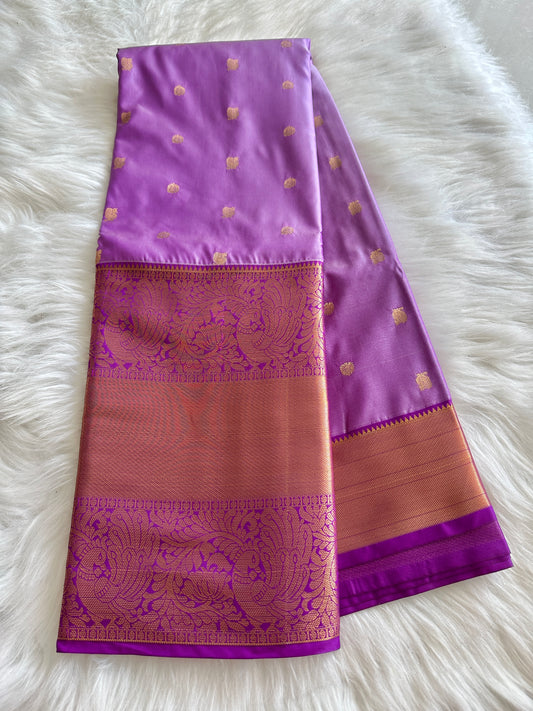 Lavender Semi Kanchivaram Pattu Saree