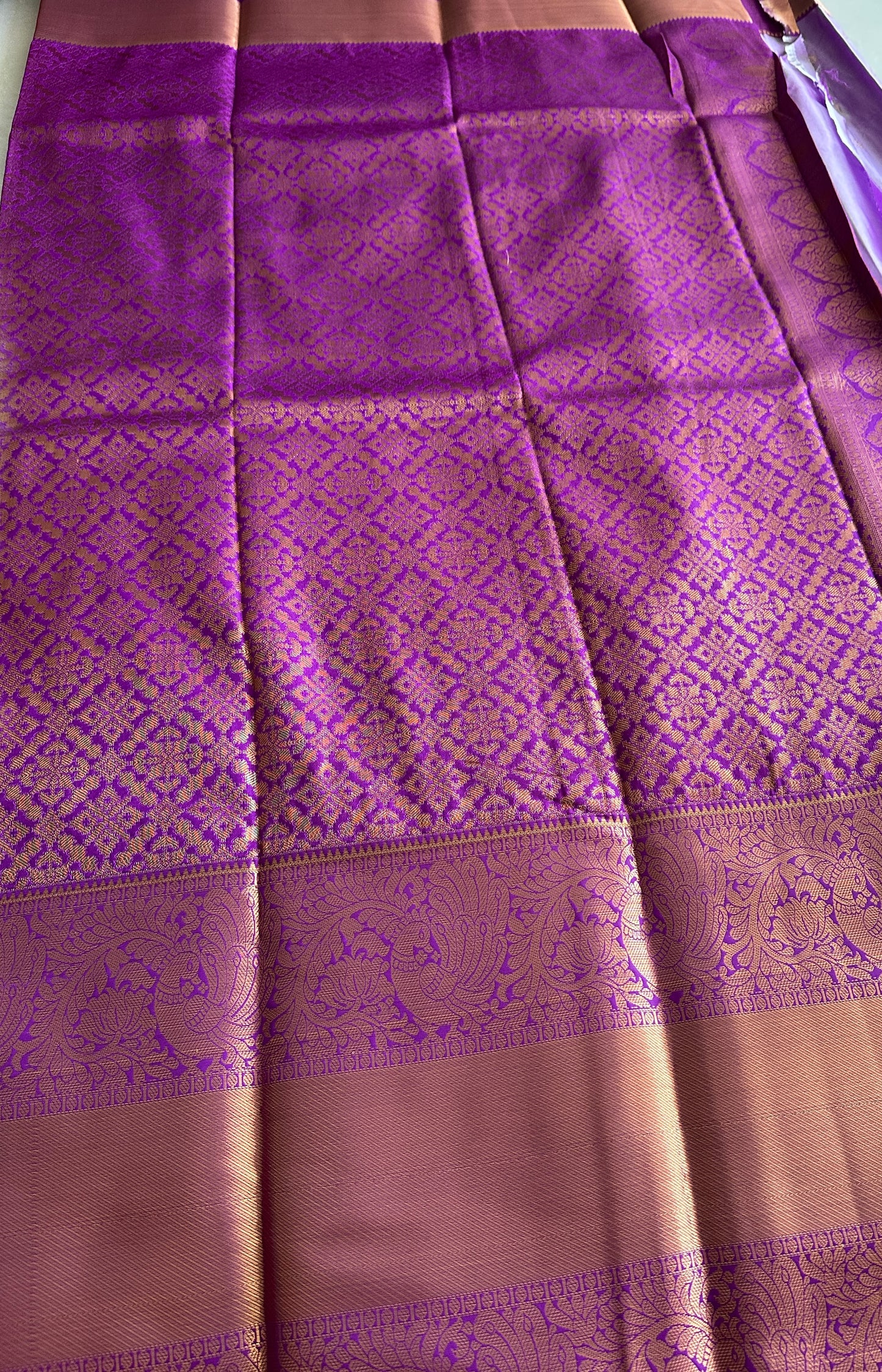 Lavender Semi Kanchivaram Pattu Saree