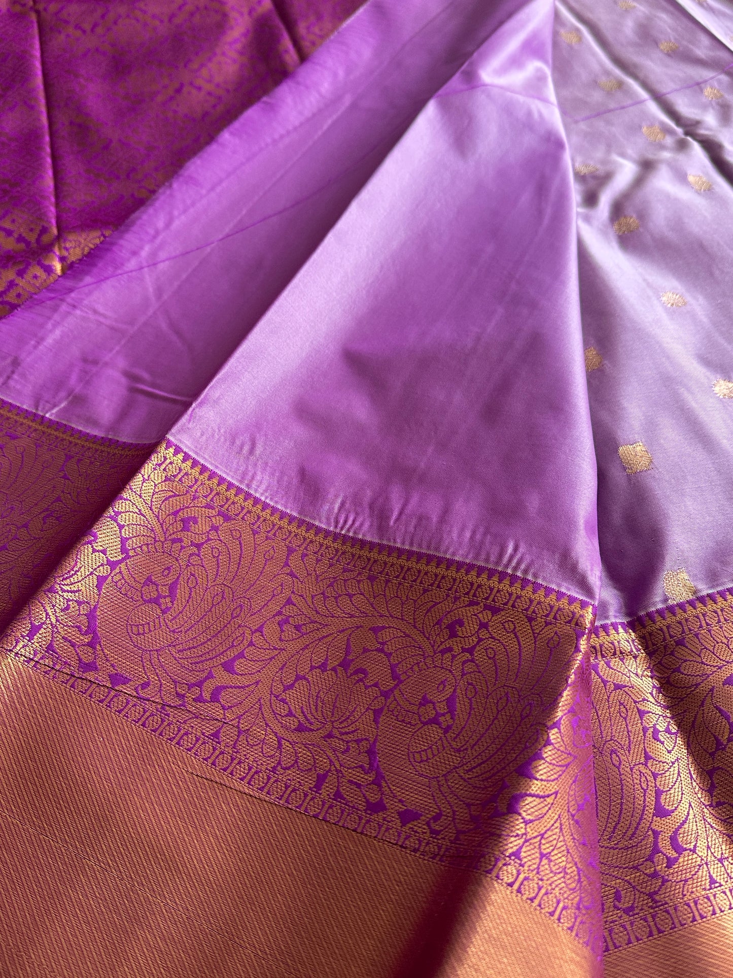 Lavender Semi Kanchivaram Pattu Saree