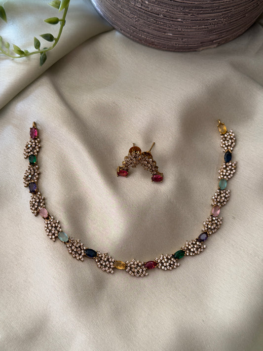 Mini Navaratna AD Necklace