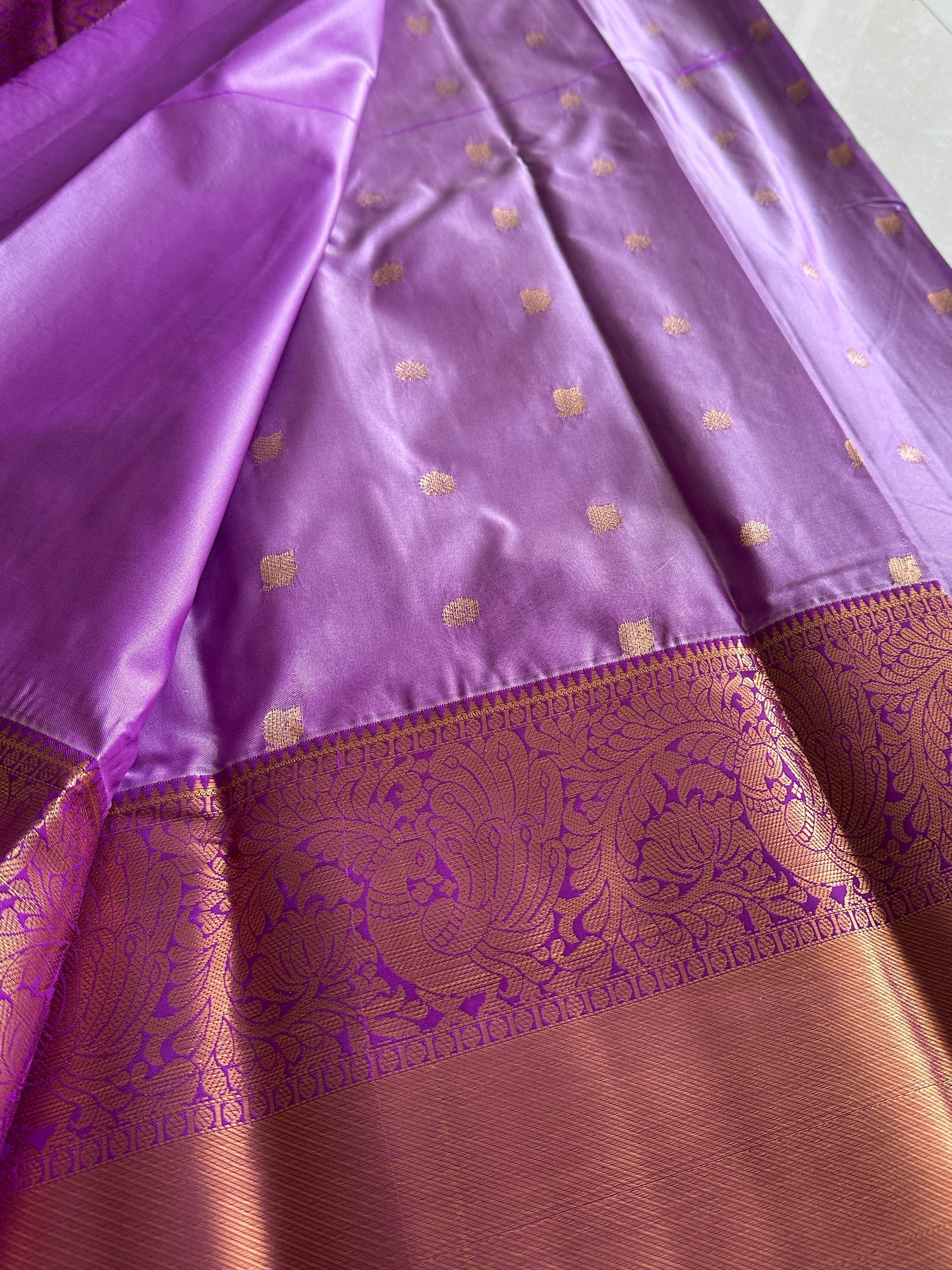 Lavender Semi Kanchivaram Pattu Saree