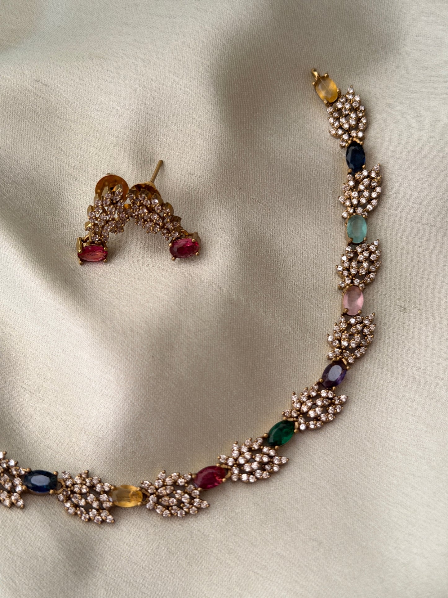 Mini Navaratna AD Necklace