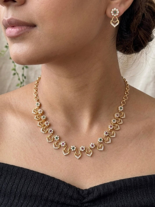 Shanaya AD Floral Necklace