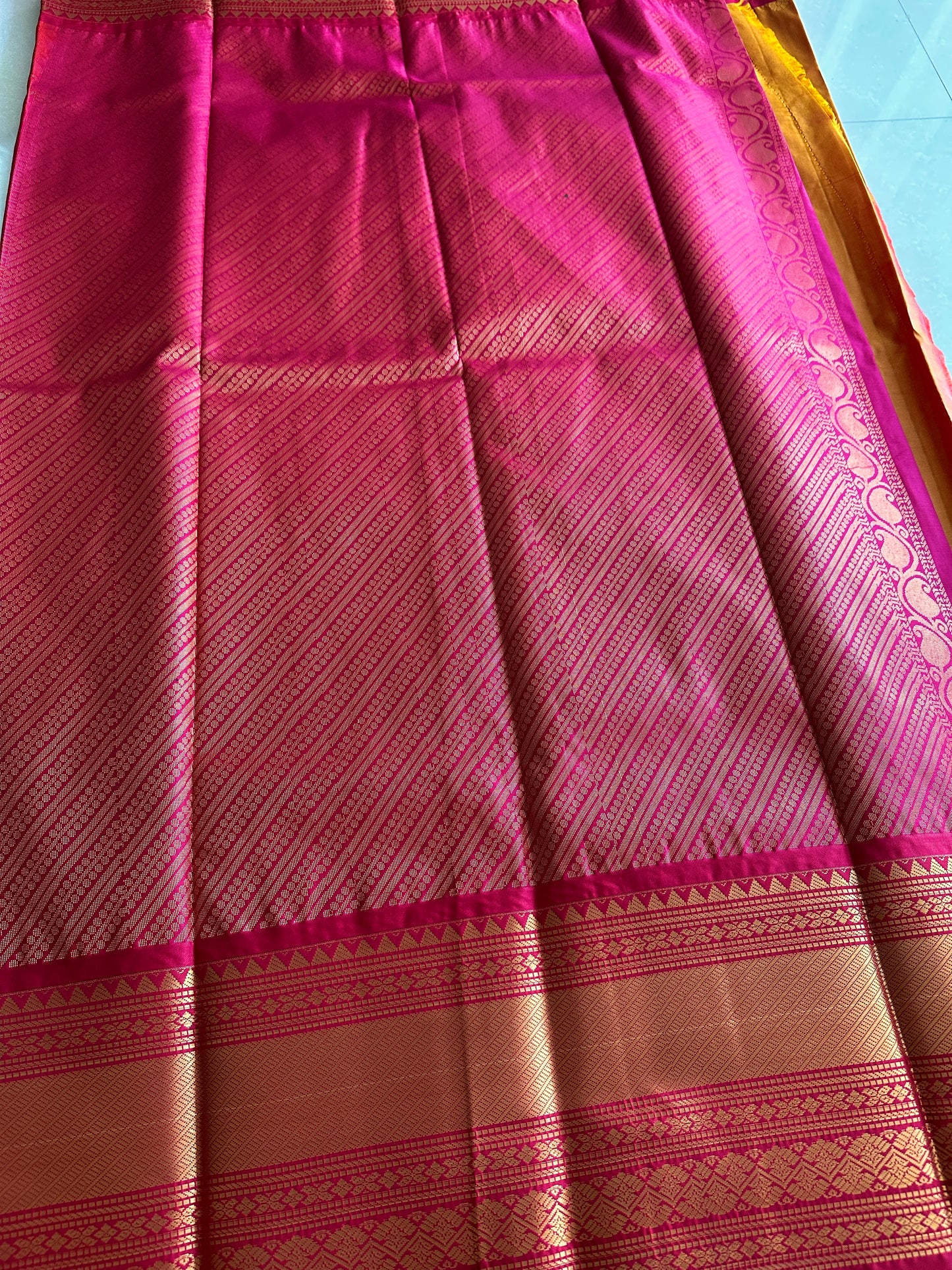 Dual Orange Semi Kanchivaram Pattu Saree