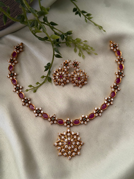 Rasberry Blossom Necklace