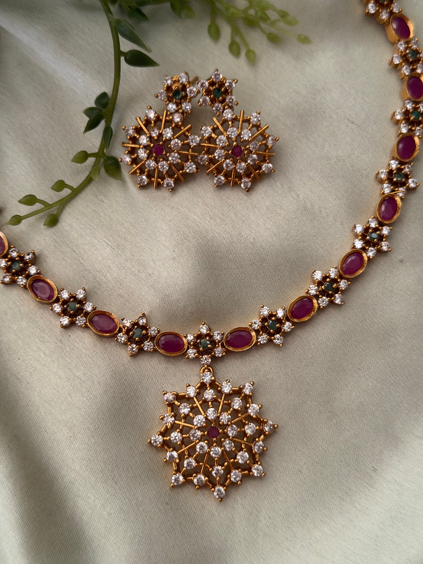 Rasberry Blossom Necklace