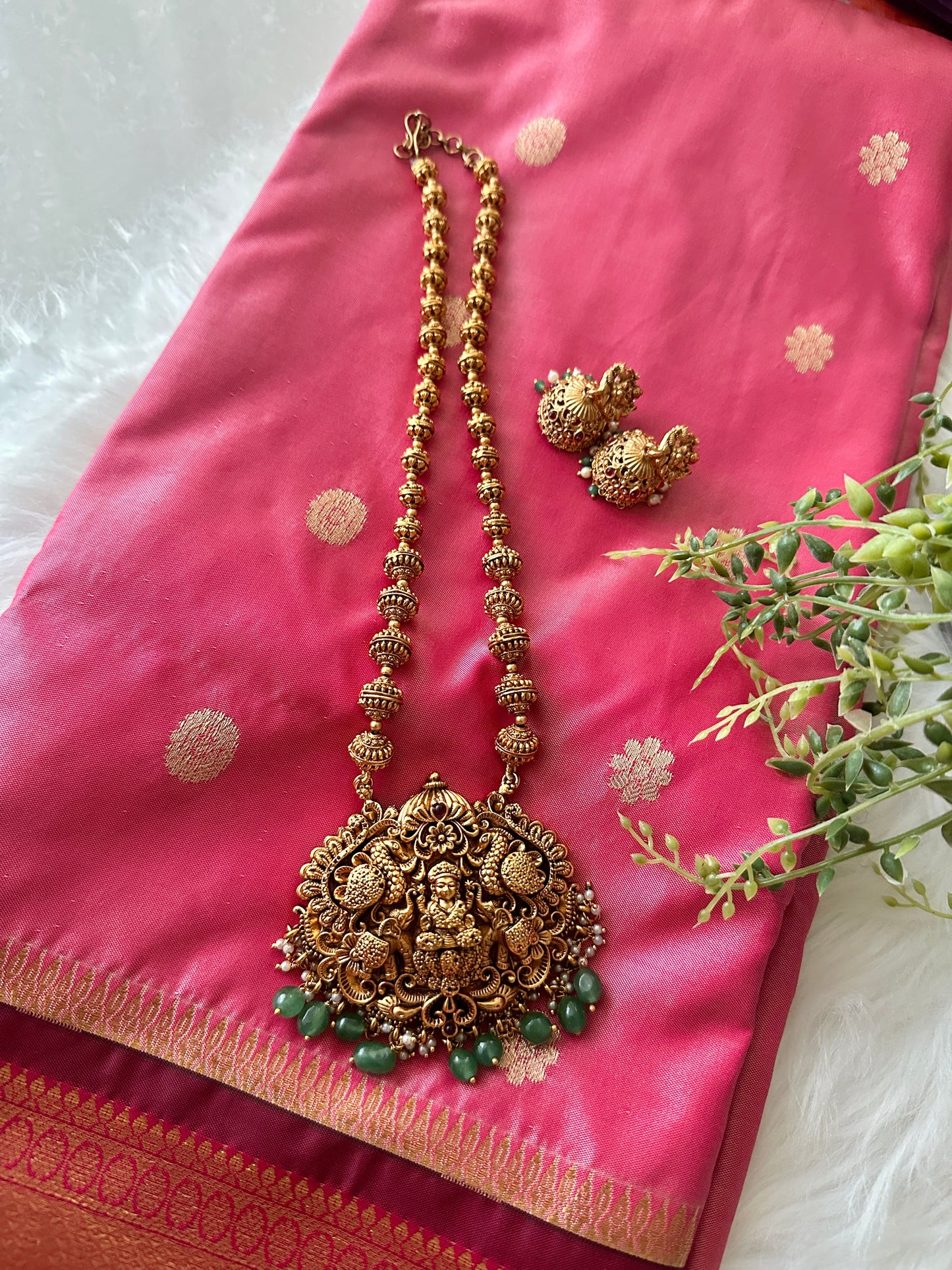 Parvathi Antique Pendant Ball Haaram set