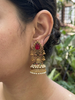 Ruby Tear Drop Jhumkas