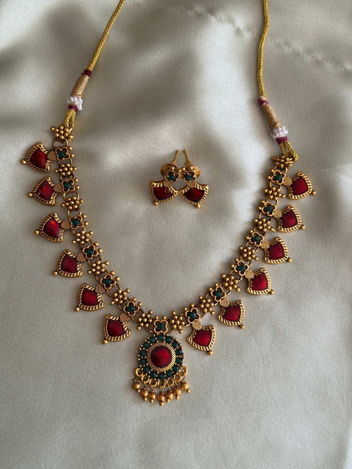 Simple Nagapada Necklace with Earring