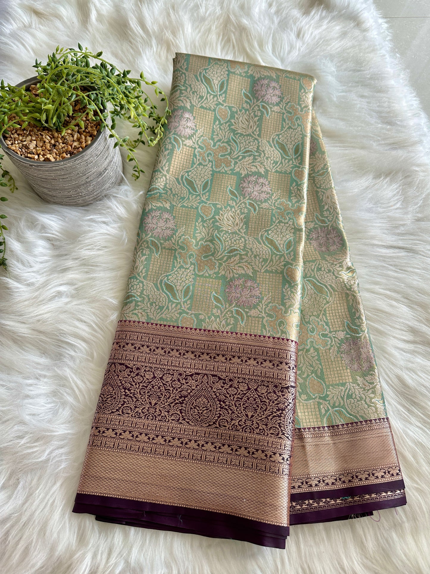 Coral x Pastels Tissue Silk Saree