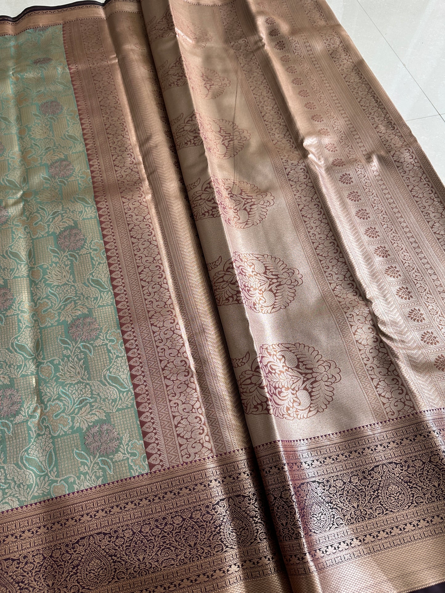 Coral x Pastels Tissue Silk Saree