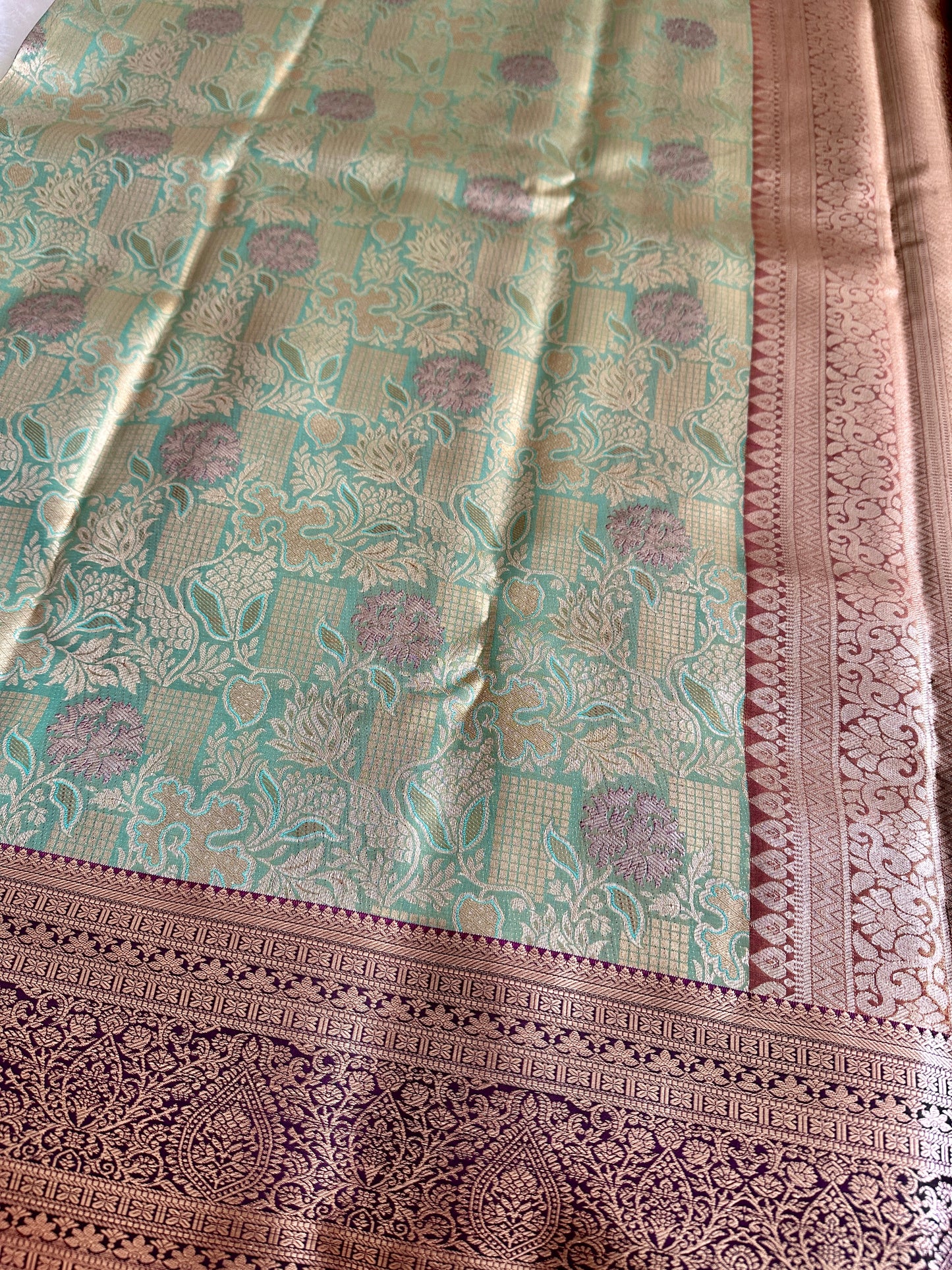 Coral x Pastels Tissue Silk Saree