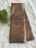 Brown x Gold x Blue Mix Tissue Silk Saree