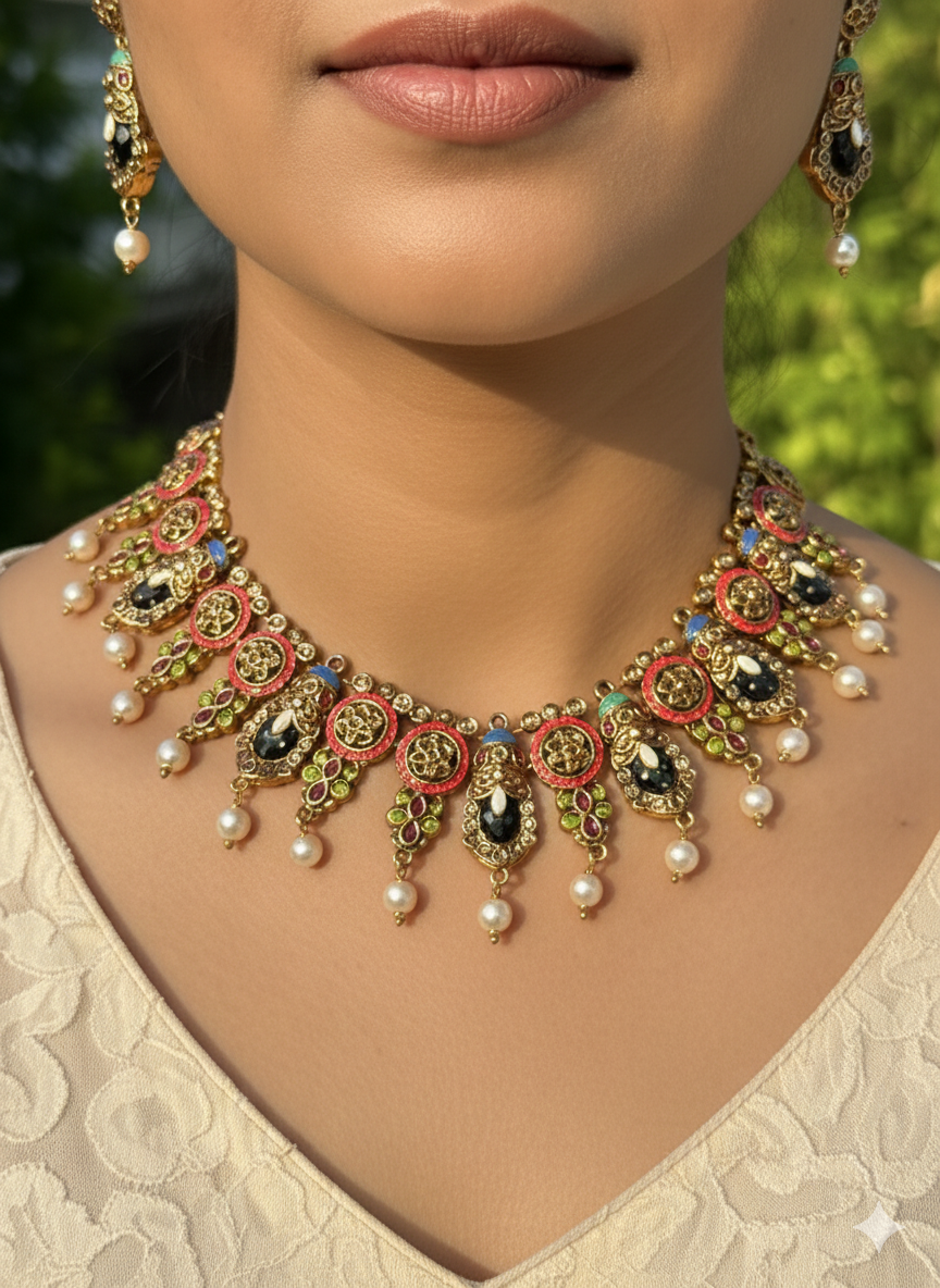Shri Venkateshawara Hand Painted Necklace