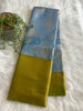 Sea blue x green Tissue Silk Saree