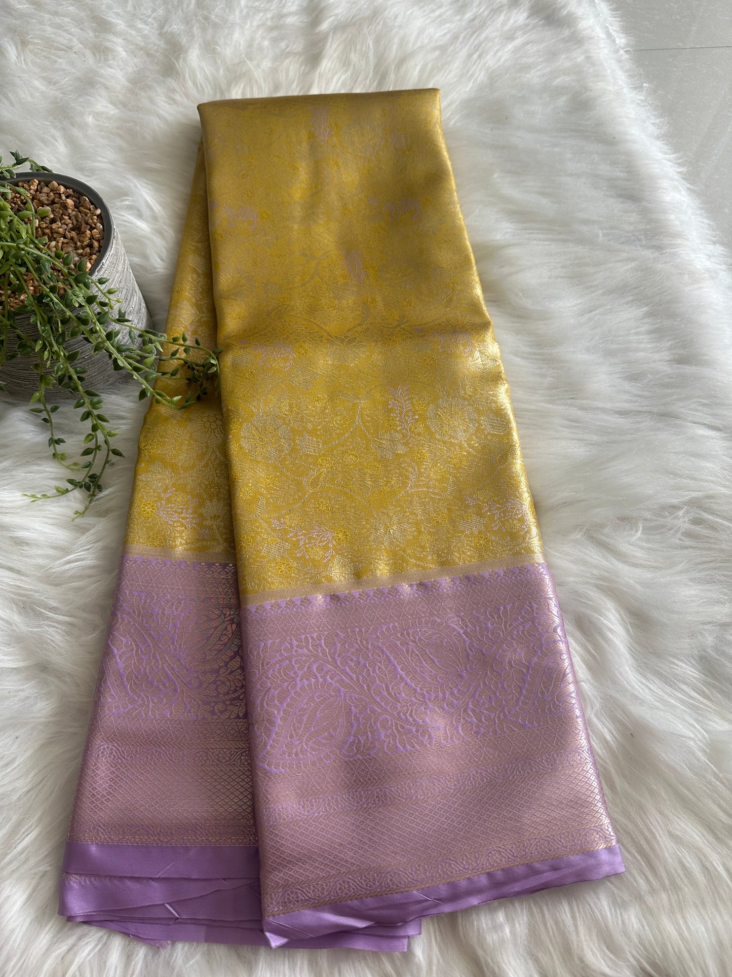 Butter x Lavender Tissue Silk Saree