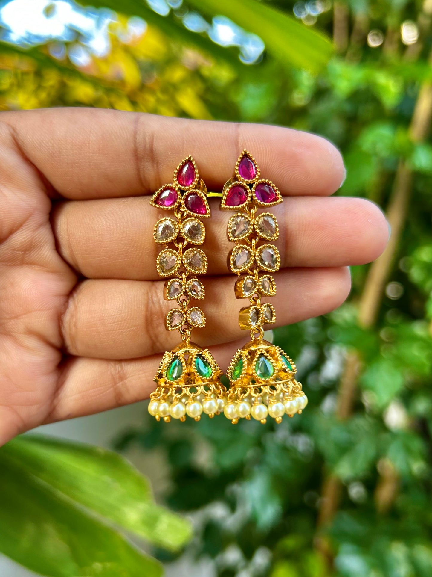 Cluster Leaf Jhumkas