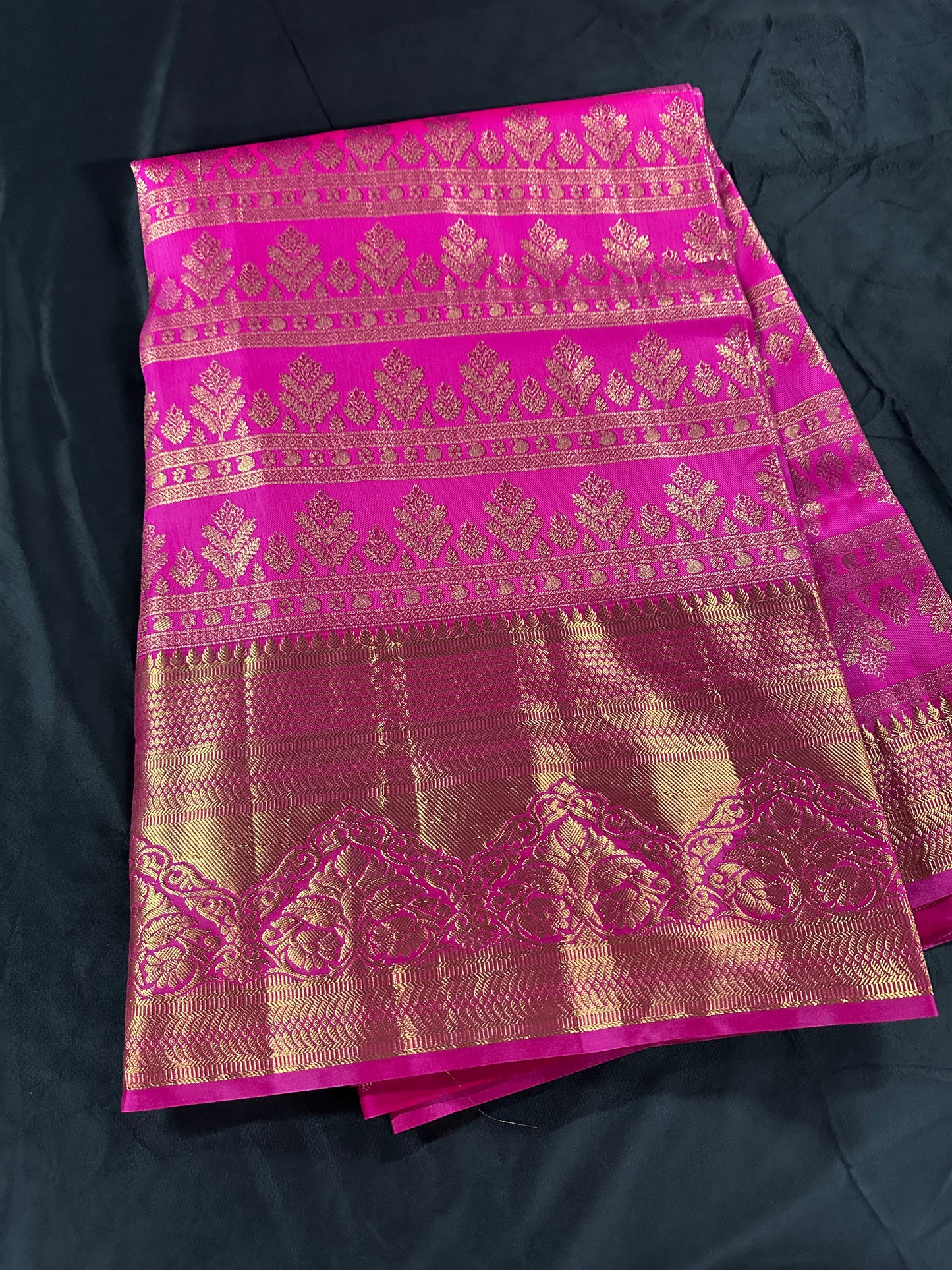 Pop Pink Pine Tissue Kanchi Pattu