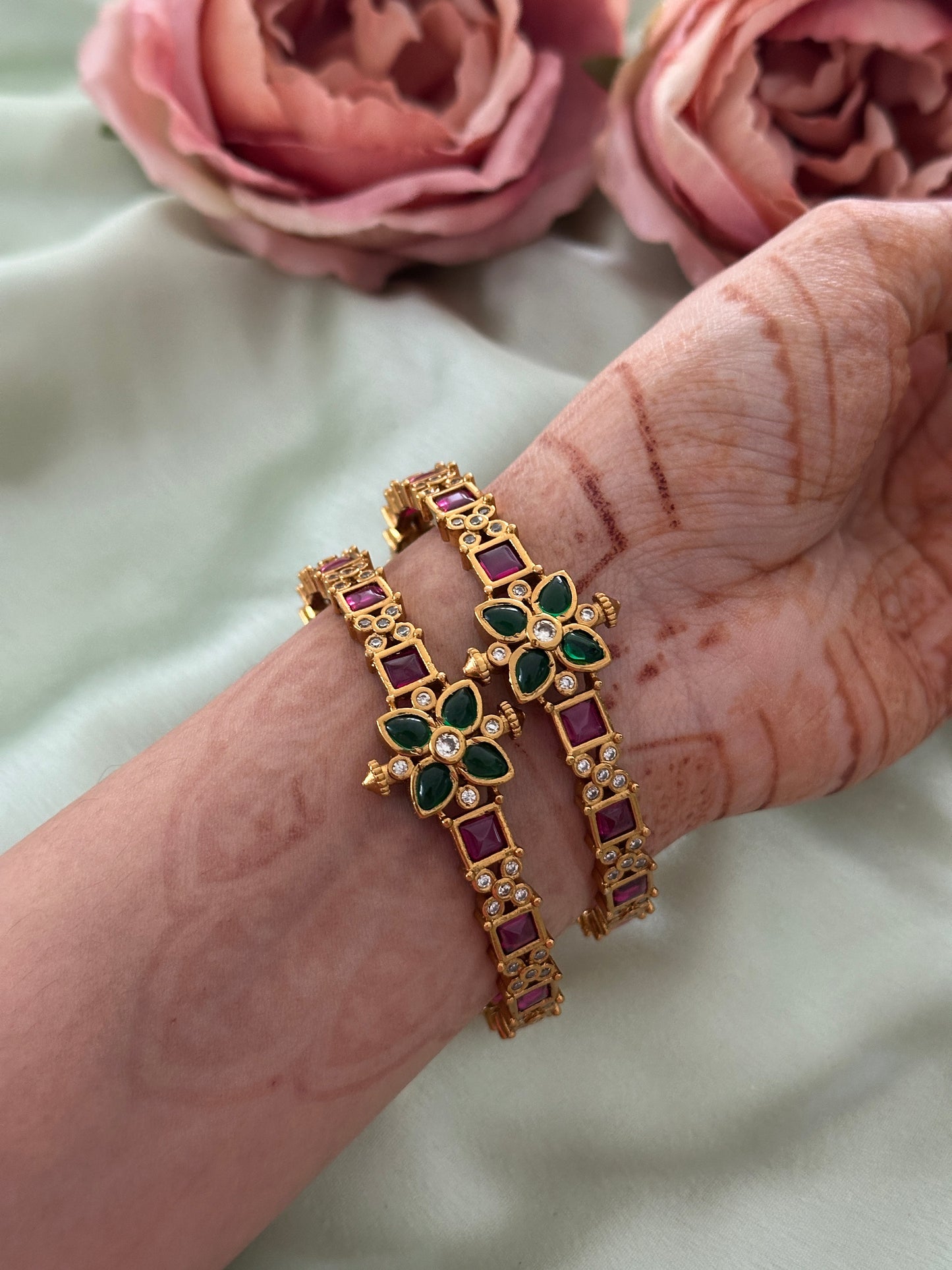 Square x Floral Bangles