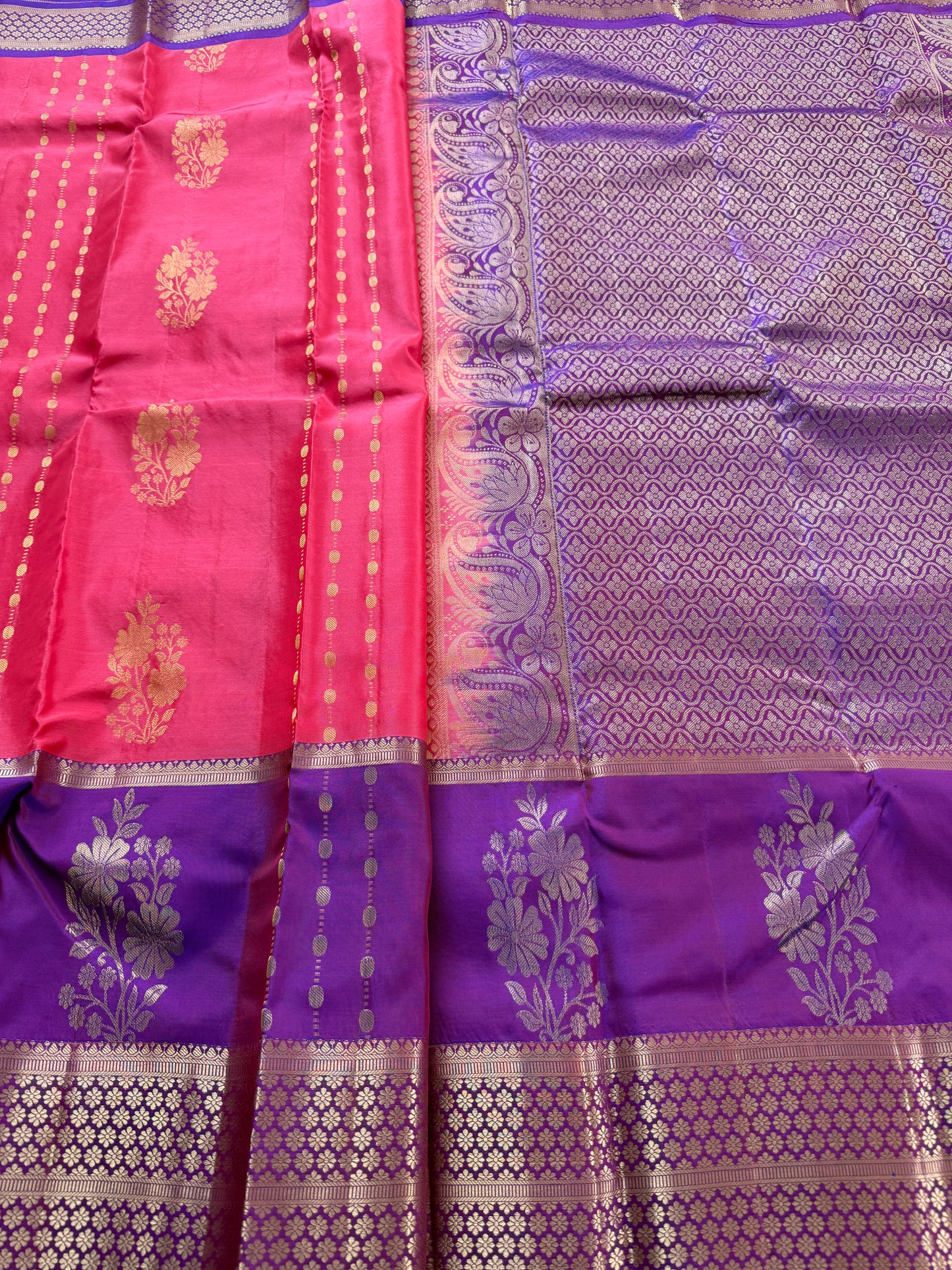 Gajra Pink Handloom Silk Saree