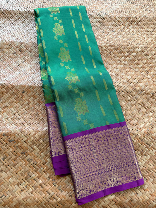 Peacock Green Handloom Silk Saree