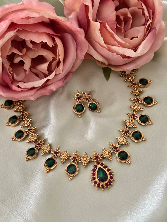 Chakra Enamel Palakka Necklace