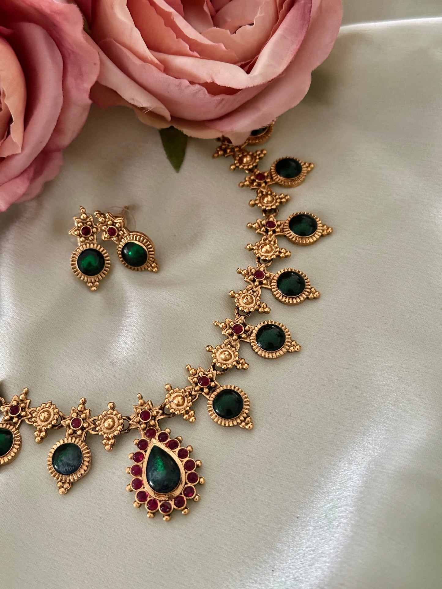 Chakra Enamel Palakka Necklace