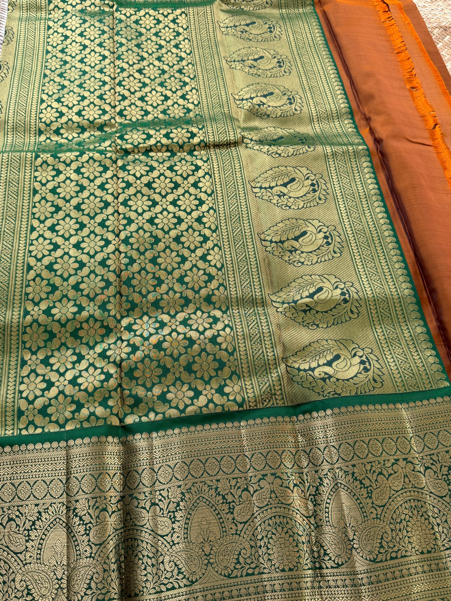 Chocolate Brown Handloom Silk Saree