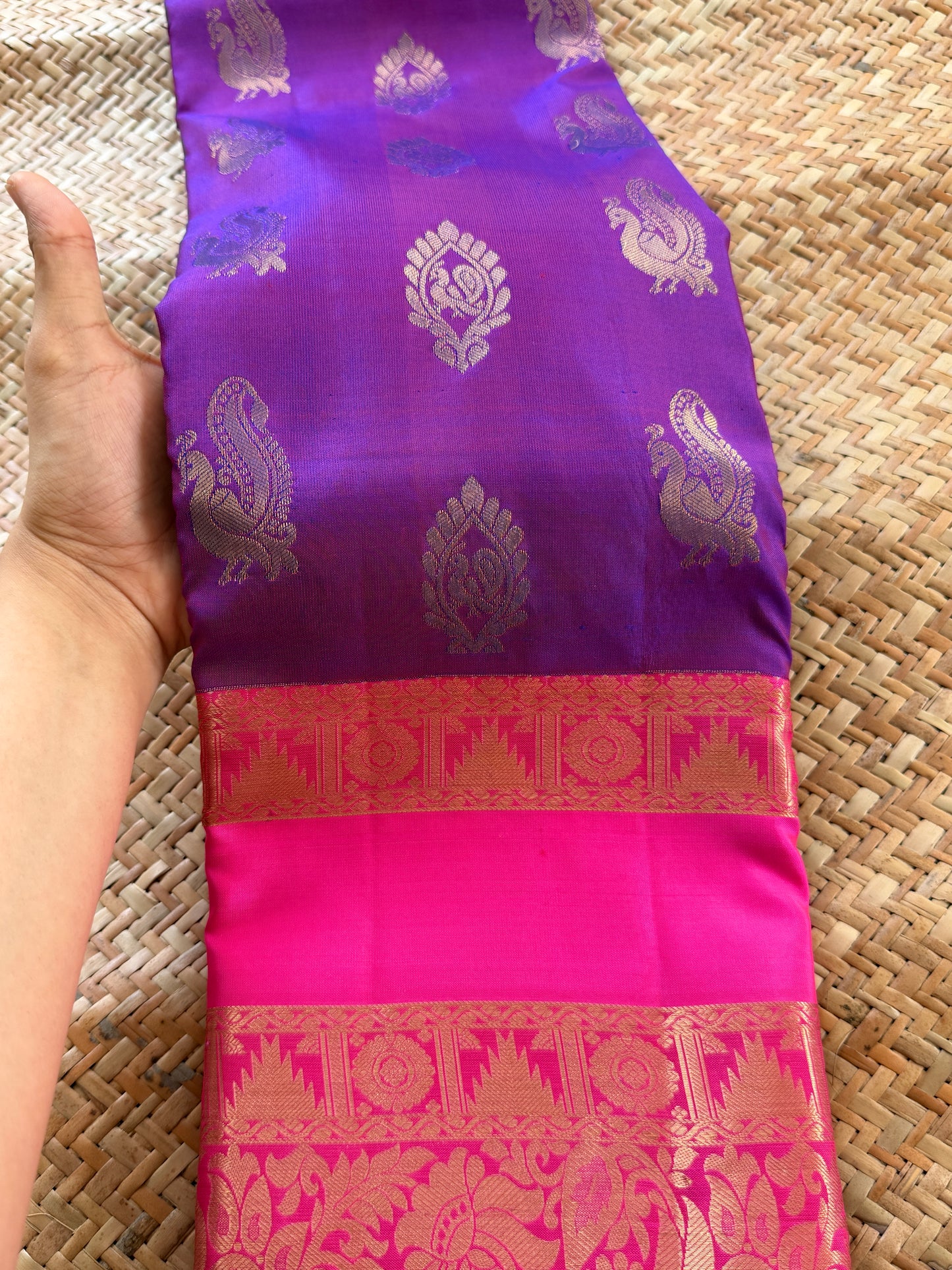 Cadbury Purple Handloom Silk Saree