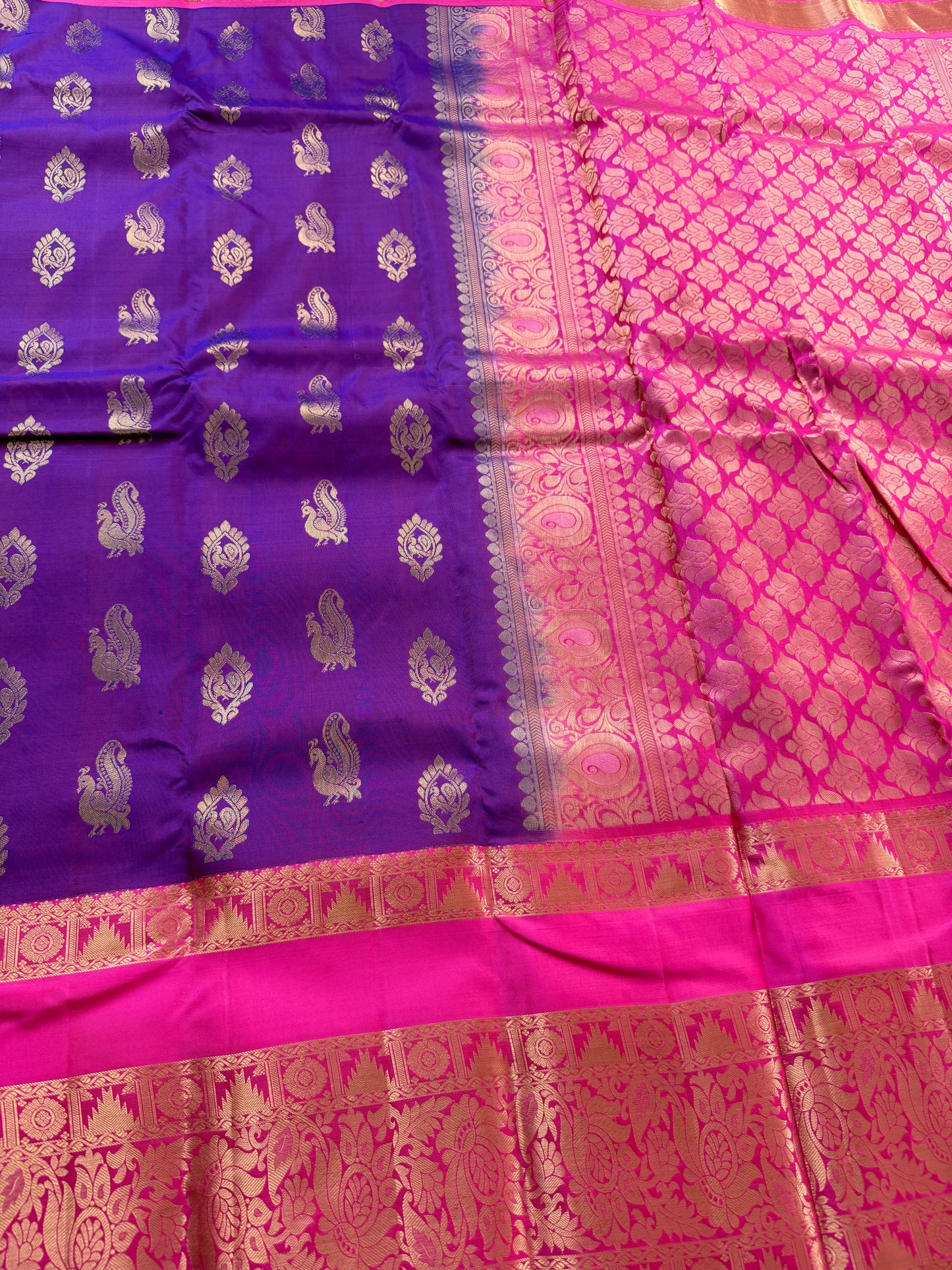 Cadbury Purple Handloom Silk Saree