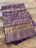Violet Floral Semi Kanchi Brocade Pattu