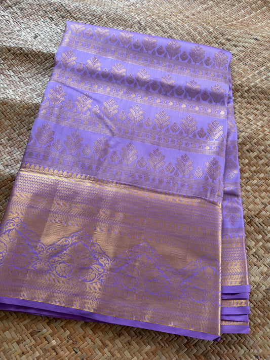 Lavender Pine Semi Kanchi Brocade Pattu