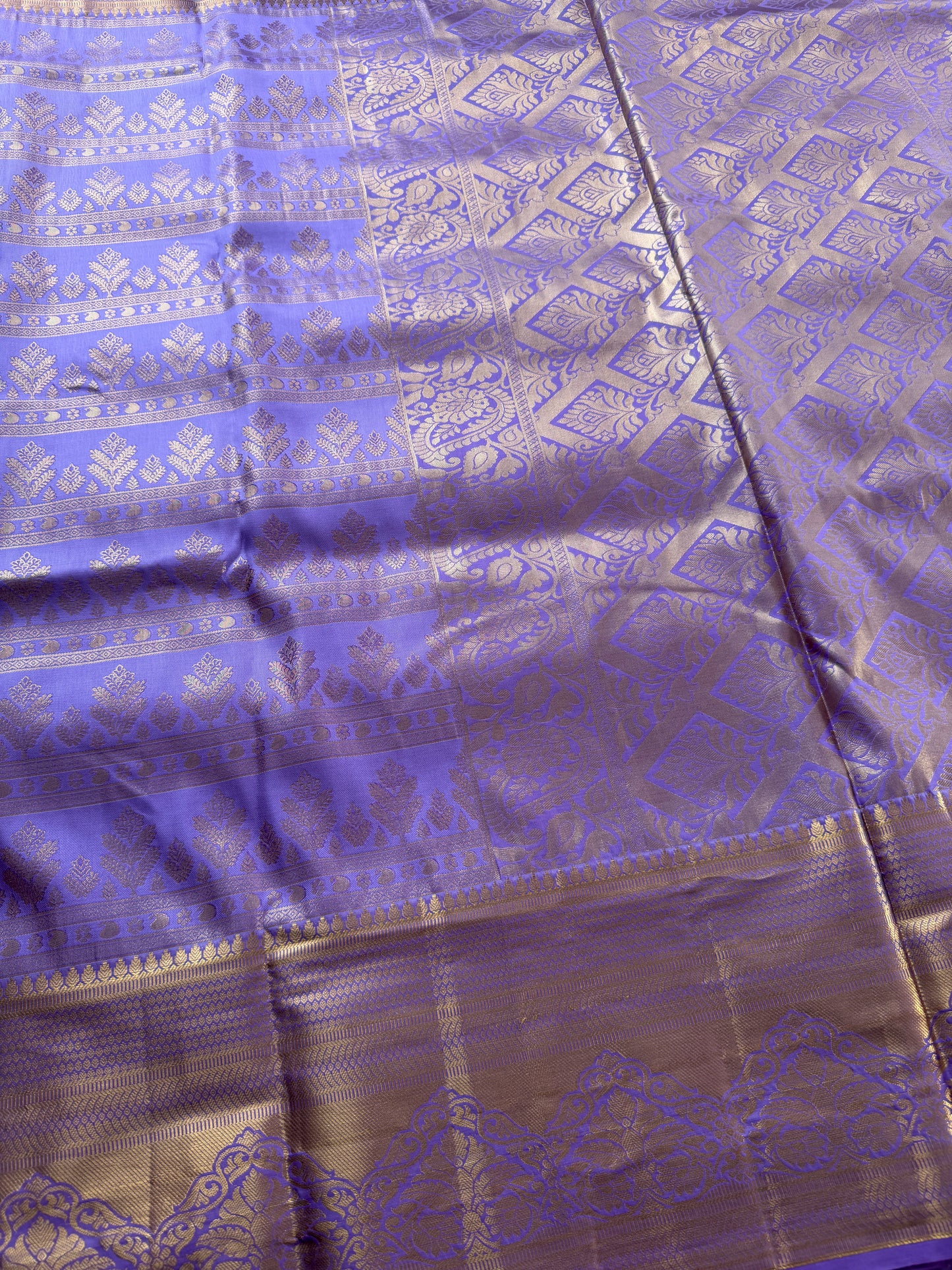 Lavender Pine Semi Kanchi Brocade Pattu